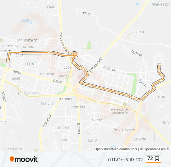 72 Bus Line Map