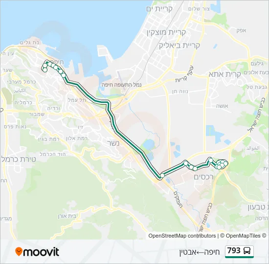 793 Bus Line Map
