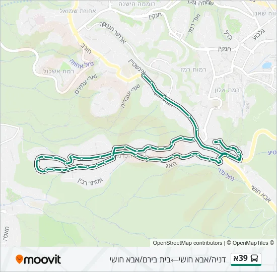 39א Bus Line Map