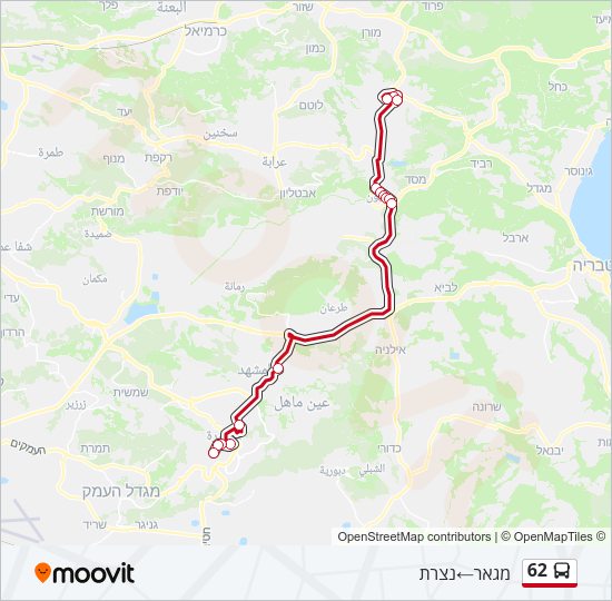 62 Bus Line Map