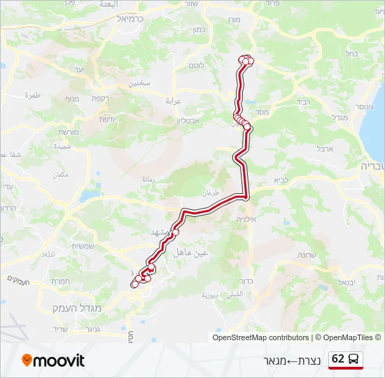 62 Bus Line Map