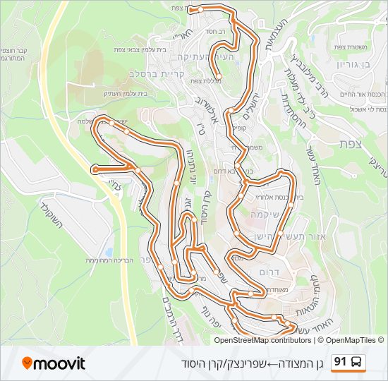 91 Bus Line Map