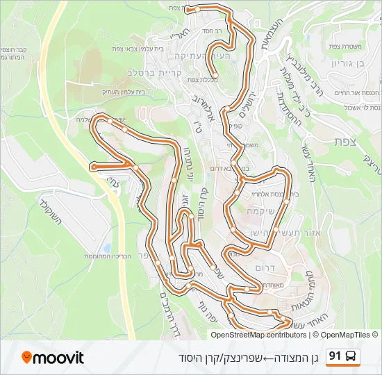 91 Bus Line Map