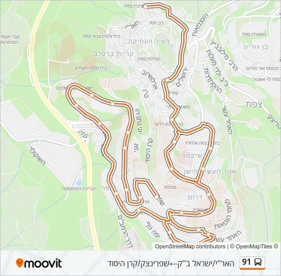 91 Bus Line Map