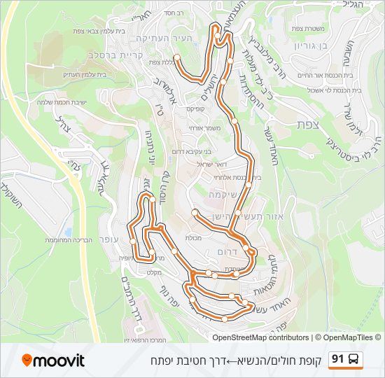 91 bus Line Map