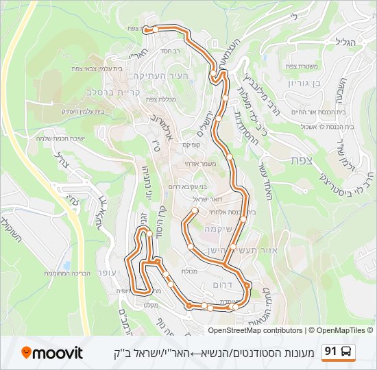 91 Bus Line Map