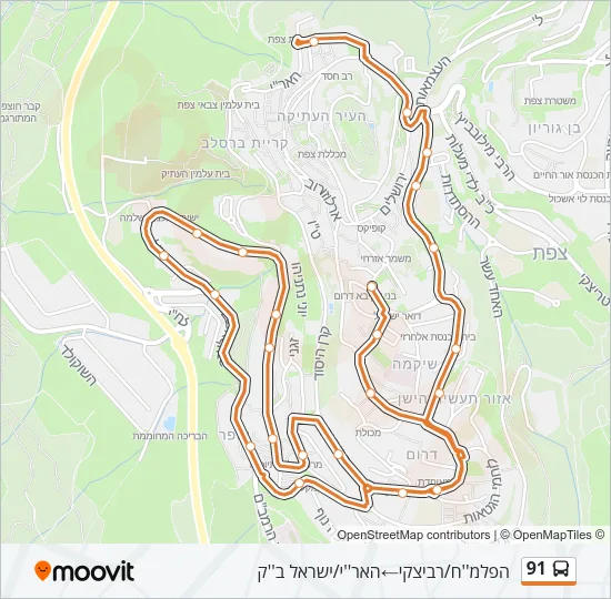 91 Bus Line Map