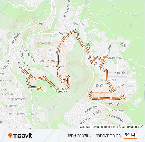 90 Bus Line Map