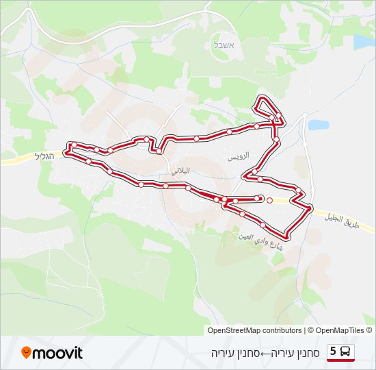 5 Bus Line Map