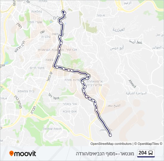 204 Bus Line Map