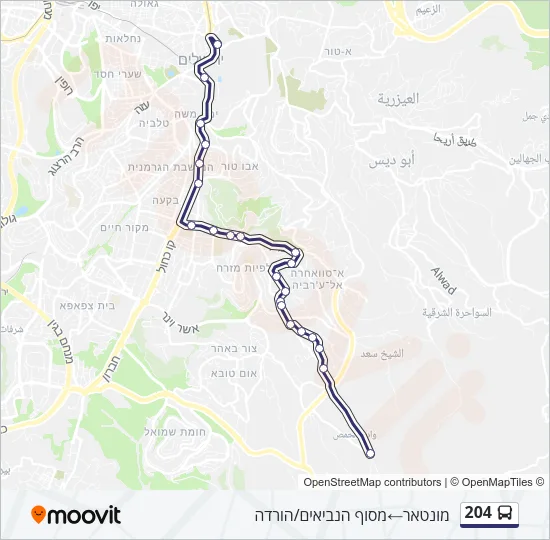 204 Bus Line Map