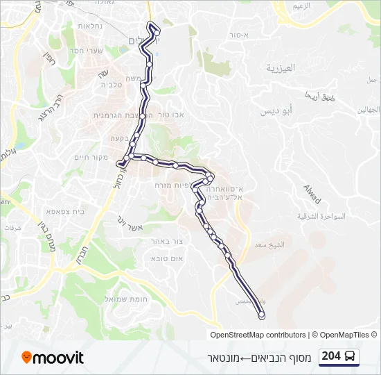 204 Bus Line Map