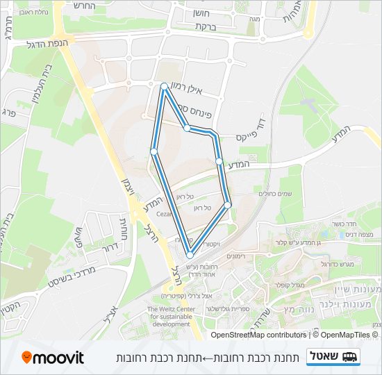 שאטל shuttle Line Map