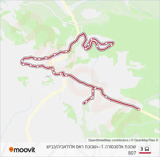 3 Bus Line Map