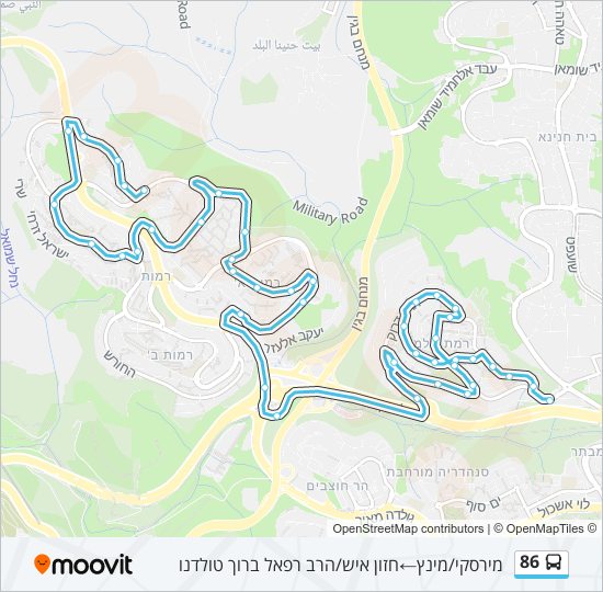 86 bus Line Map