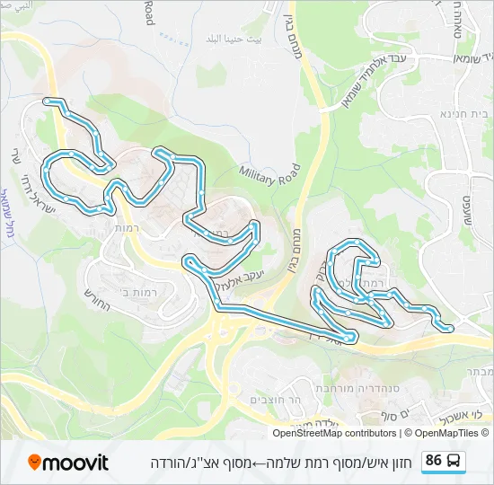 86 Bus Line Map