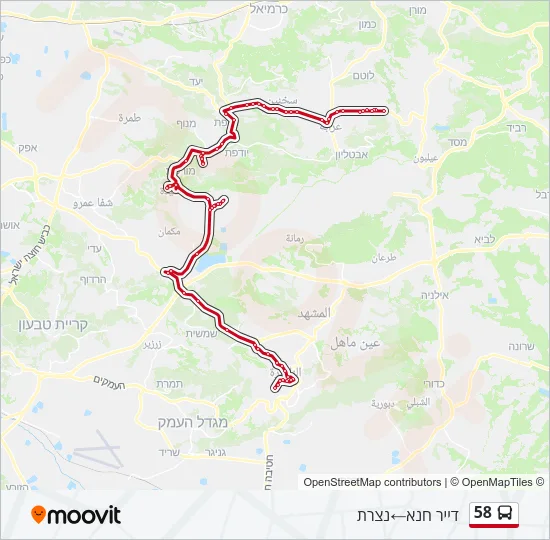 58 Bus Line Map
