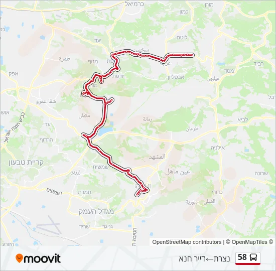 58 Bus Line Map