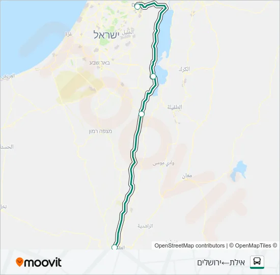 מפת המסלול של קו  445 - בהזמנה מראש