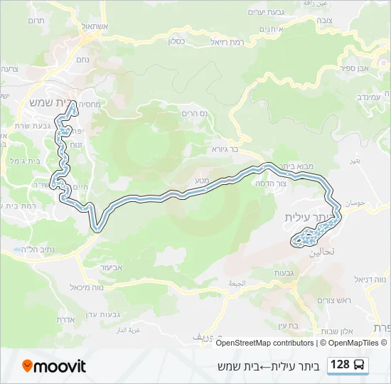 128 Bus Line Map