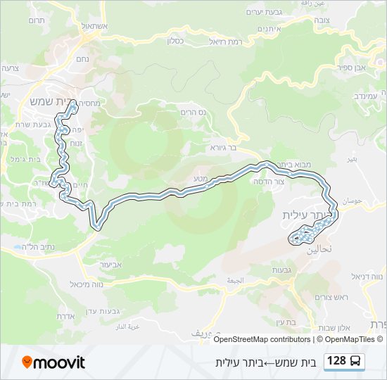 128 Bus Line Map