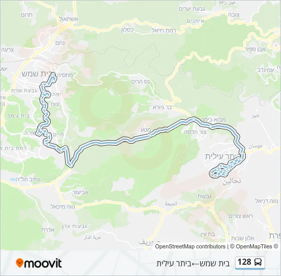 128 Bus Line Map