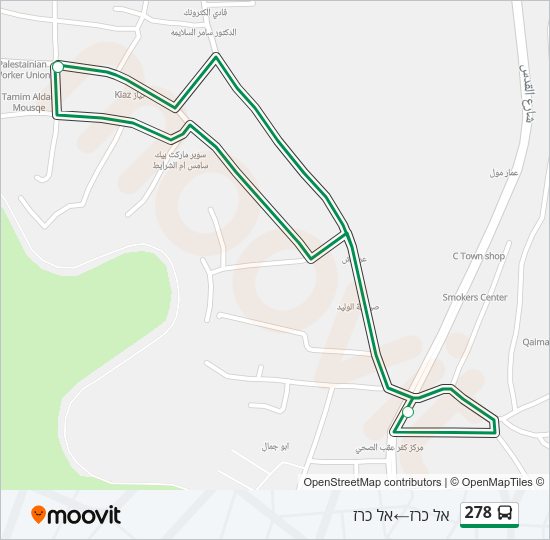 Автобус 278: карта маршрута