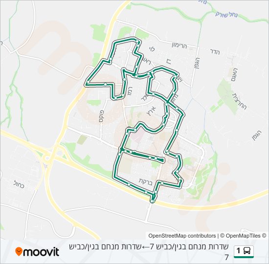 1 bus Line Map