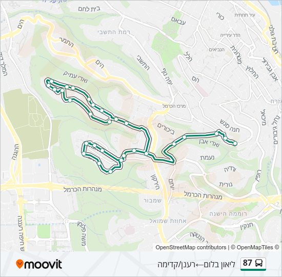 87 Bus Line Map