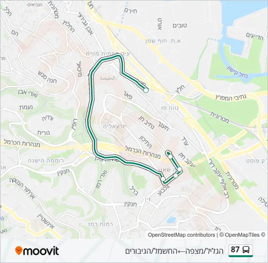 87 Bus Line Map