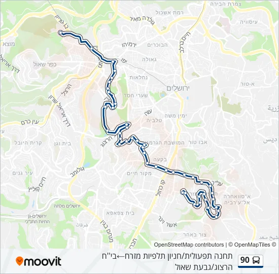 90 Bus Line Map
