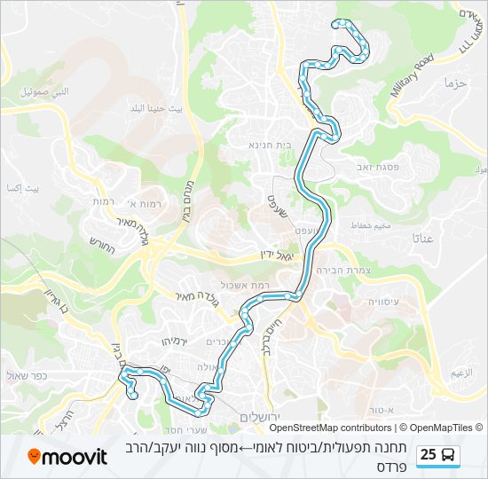 25 Bus Line Map