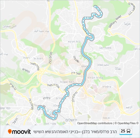 25 bus Line Map