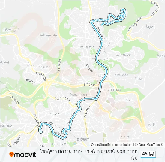 45 Bus Line Map