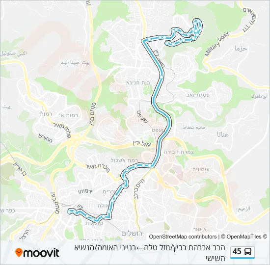 45 Bus Line Map