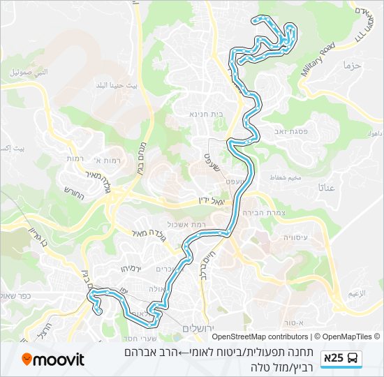 25א bus Line Map