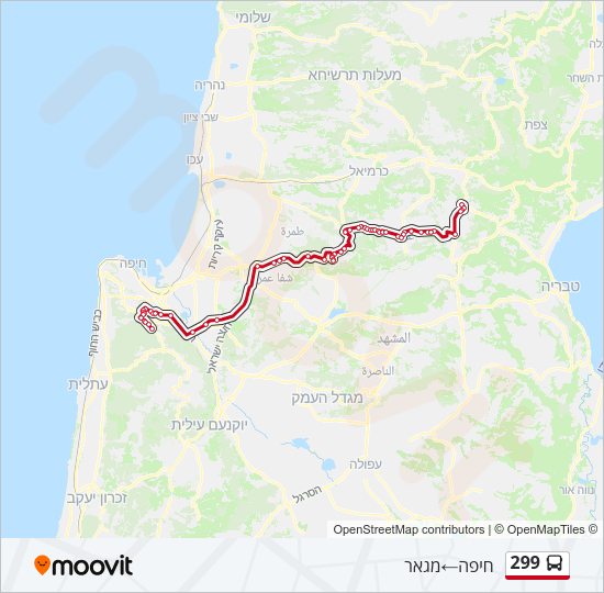 299 Bus Line Map