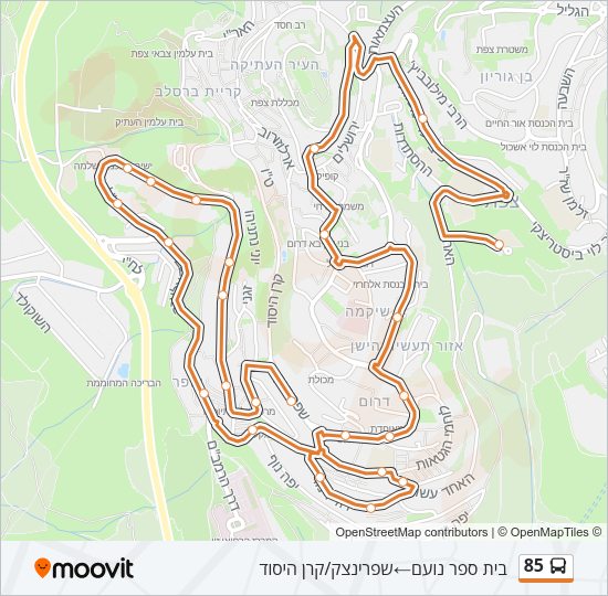 85 Bus Line Map