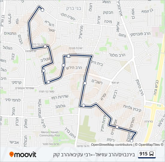 Автобус 915: карта маршрута