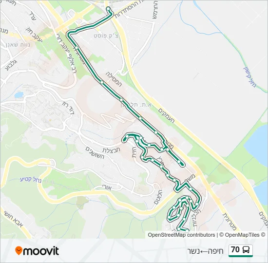 70 Bus Line Map