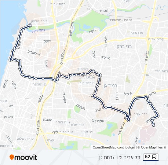 62 bus Line Map