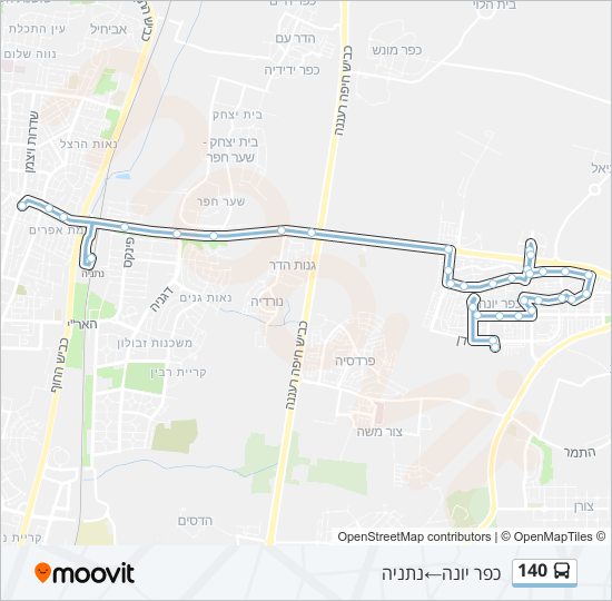 140 bus Line Map