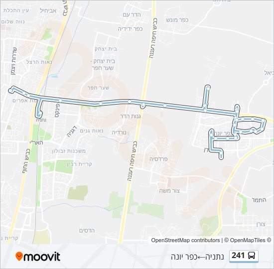 מפת המסלול של קו  241