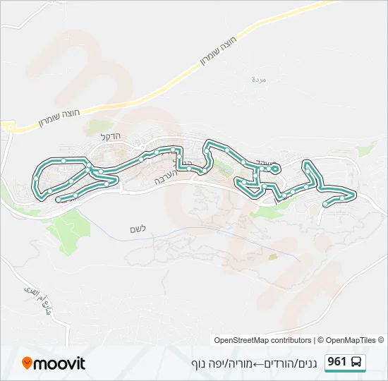 961 Bus Line Map