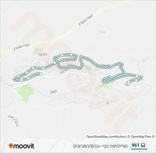 961 Bus Line Map