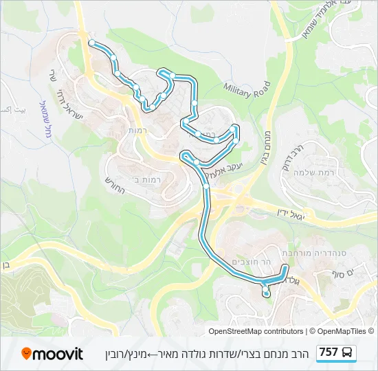 757 Bus Line Map
