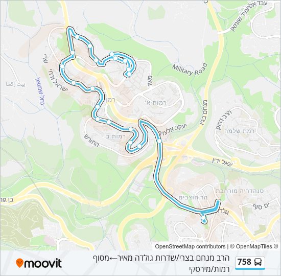 758 Bus Line Map