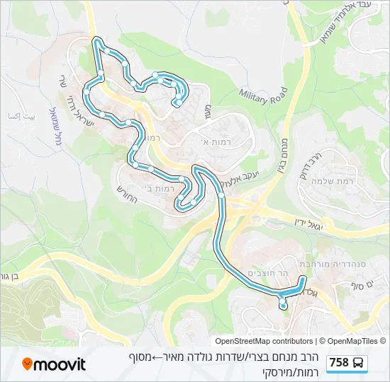 758 Bus Line Map