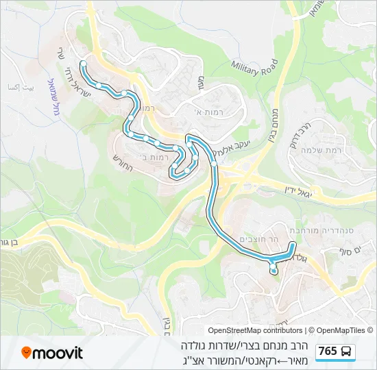 765 Bus Line Map