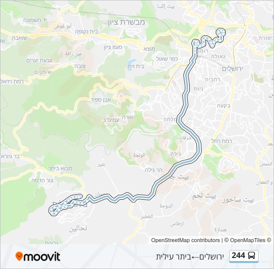 244 bus Line Map